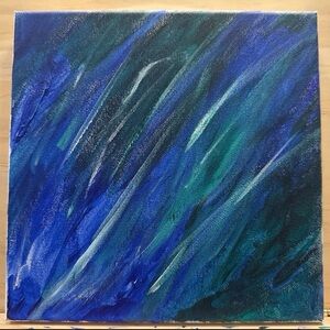 Abstract Blue and Green Canvas Art (Acrylic)